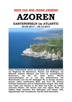 Infos zur Reise auf die Azoren