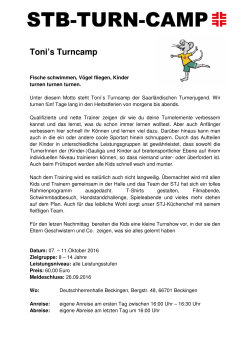 Toni`s Turncamp - STJ - Saarländische Turnerjugend