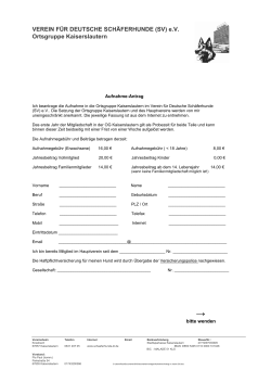 Aufnahme-Antrag in unsere OG - Verein für Deutsche Schäferhunde