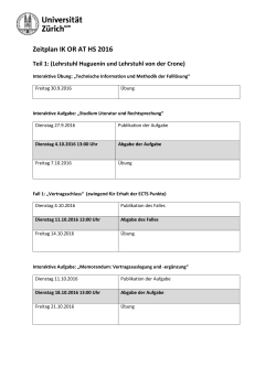 Zeitplan Übungen und Fallbearbeitung im OR AT I (HS 16) (PDF