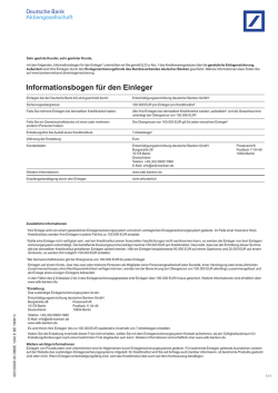 Informationsbogen f&uuml;r den Einleger