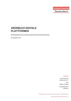 Grünbuch digitale Plattformen