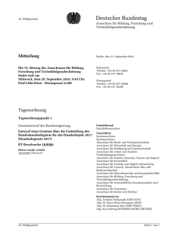 75. Sitzung am Mittwoch, 28. September 2016, 9:30 Uhr