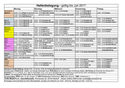 Hallenbelegungsplan
