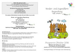 Kinder- und Jugendfarm Regensburg Programm Oktober 2016