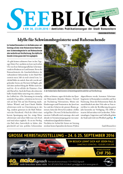 Seeblick-Ausgabe vom 23.09.2016 (KW38)