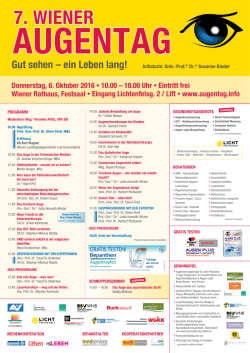 Gut sehen &ndash; ein Leben lang! Initiatorin: Univ