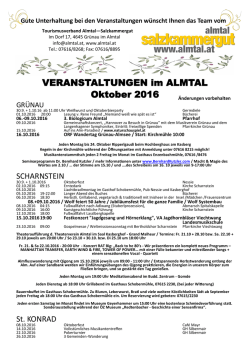 VERANSTALTUNGEN im ALMTAL Oktober 2016