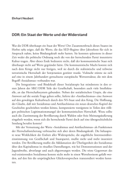 DDR: Ein Staat der Werte und der Widerstand