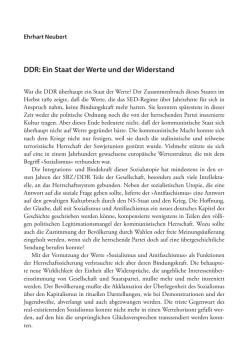 DDR: Ein Staat der Werte und der Widerstand