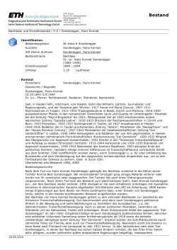 Bestand - Archiv für Zeitgeschichte der ETH Zürich
