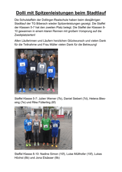 Dolli mit Spitzenleistungen beim Stadtlauf - Dollinger
