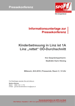 Kinderbetreuung in Linz ist 1A Linz „rettet“ OÖ-Durchschnitt