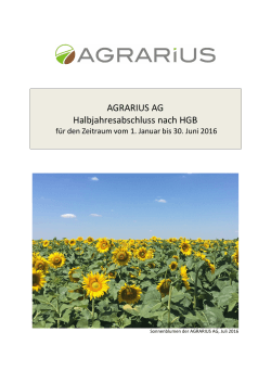 AGRARIUS AG Halbjahresabschluss nach HGB