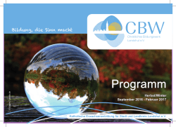 Programm - Christliches Bildungswerk Landshut