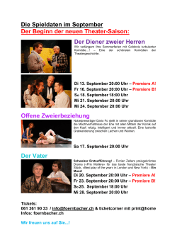 Aktueller Newsletter - Die Helmut Förnbacher Theater Company
