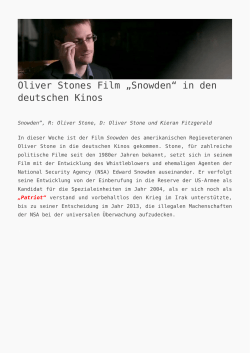Oliver Stones Film „Snowden“ in den deutschen Kinos - K