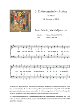 Chorsatz zum Lied "Sankt Martin, Vorbild jederzeit"