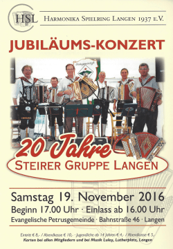 Jubiläumskonzert der Steirischen Gruppe im Gemeindehaus der