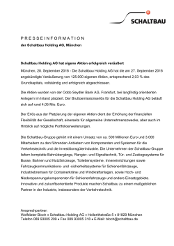 presseinformation - Schaltbau Holding AG