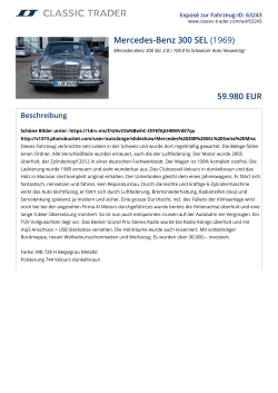 Mercedes-Benz 300 SEL (1969) 59.980 EUR