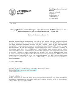 Intralymphatische Immuntherapie - Zurich Open Repository and