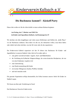 Einladung  - Kinderverein Kalbach eV