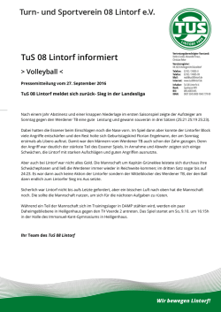 Pressemitteilung vom 27. September 2016