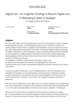 Digital Unit - Ihr m&ouml;glicher Einstieg im Bereich Digital und