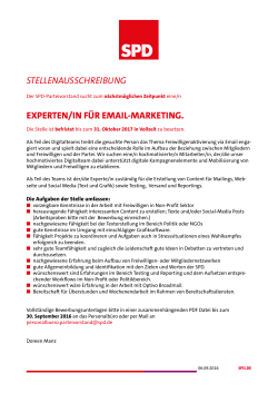 Ausschreibung Experte/in E-Mail-Marketing