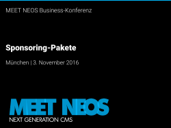 Sponsoring-Pakete - This is MEET NEOS!