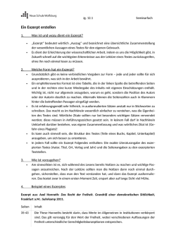 Ein Exzerpt erstellen - Neue Schule Wolfsburg