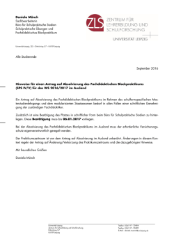 Hinweise zum Praktikum im Ausland - ZLS