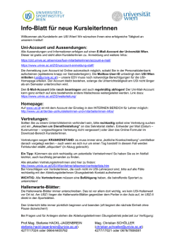 Info-Blatt f&uuml;r neue KursleiterInnen und AssistenInnen