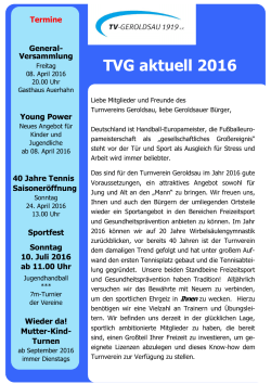TVG aktuell 2016