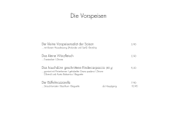 Die Vorspeisen - Landhotel Gutshof