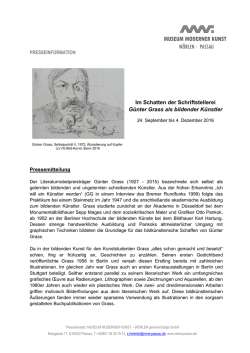 Im Schatten der Schriftstellerei G&uuml;nter Grass als bildender K&uuml;nstler
