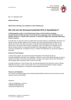 Medienmitteilung SAC Speed-Schweizermeisterschaften 2016