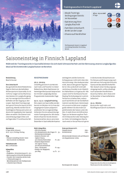 Saisoneinsteig in Finnisch Lapplan - Singles