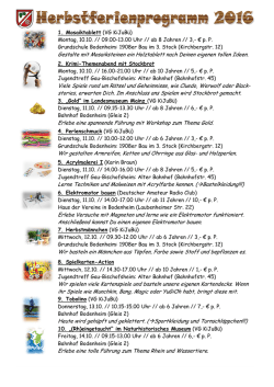 Herbstferienprogramm mit Anmeldebogen - im Kinder