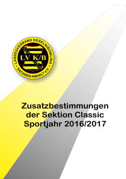 Zusatzbestimmungen Saison 2016-2017 (Änderung vom 23.09.2016)