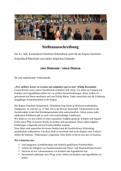 eine Diakonin / einen Diakon