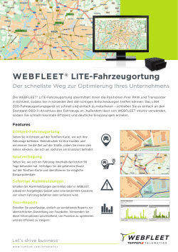WEBFLEET® LITE-Fahrzeugortung