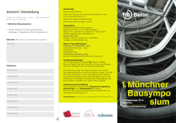 1. Münchner Bausymposium