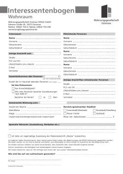 Interessentenbogen - Wohnungsgesellschaft Güstrow (WGG)