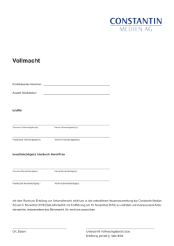 Vollmacht - Constantin Medien AG