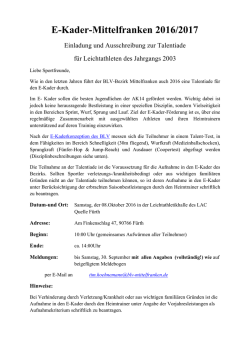 E-Kader-Mittelfranken 2016/2017