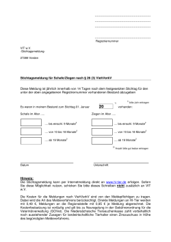 Registriernummer VIT wV - Landvolk Niedersachsen Kreisverband
