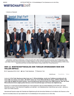 Der 13. Wirtschaftsdia...roler Sparkassen war ein voller Erfolg