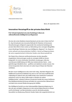 Innovativer Herzeingriff an der privaten Beta Klinik